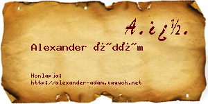 Alexander Ádám névjegykártya